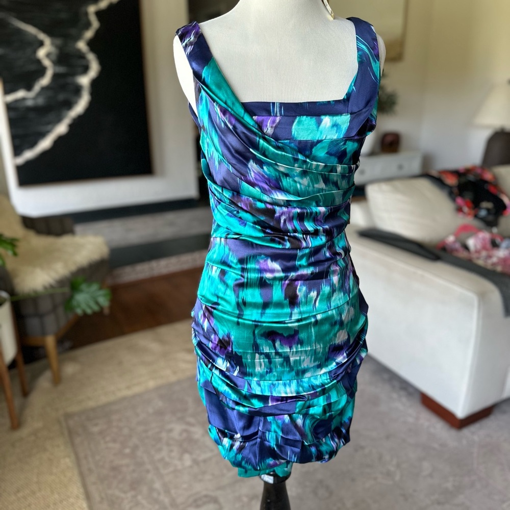 Elegant Blue and Green Dress